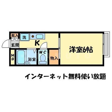 箕面市粟生外院のアパートの間取り