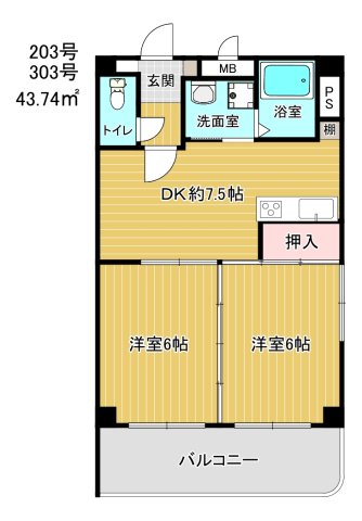 ふぁみ ゆ鷹合の間取り
