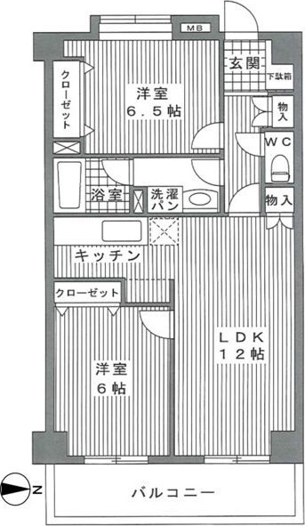 阪急伊丹線 新伊丹駅 徒歩8分 6階建 築27年の間取り写真