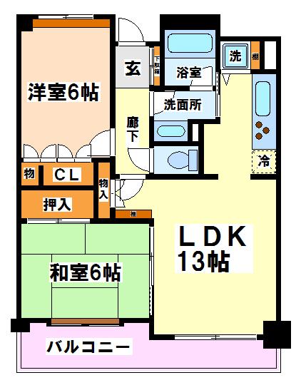 京王線 中河原駅 徒歩2分 5階建 築32年の間取り写真