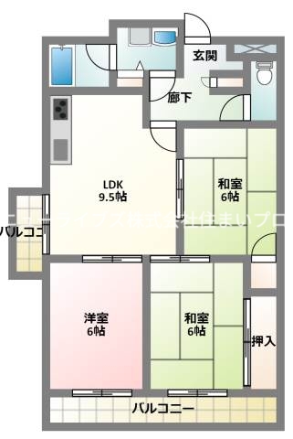 マンショングランメールの間取り写真
