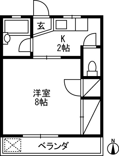 ドミール松本（８帖）の間取り