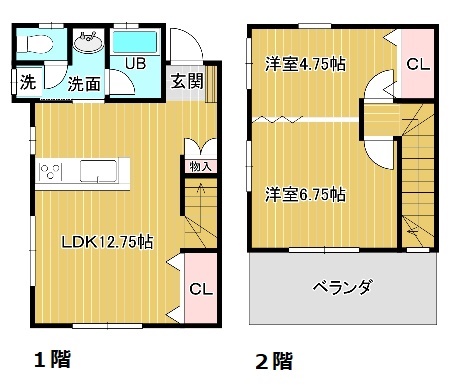 メゾンＫＡＧＡＭＯＲＩの間取り