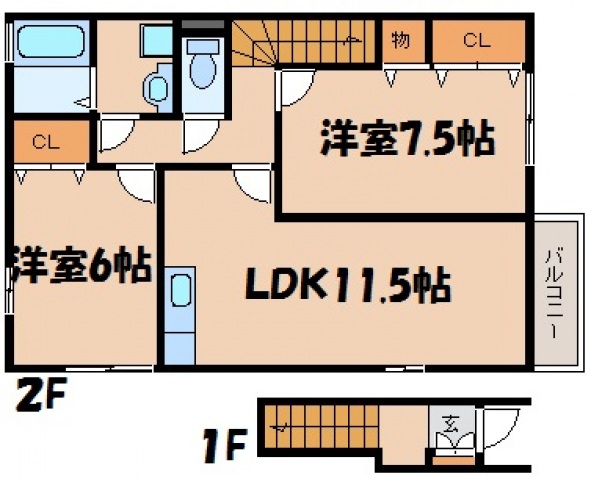 ローズコートHATAKA　C棟の間取り