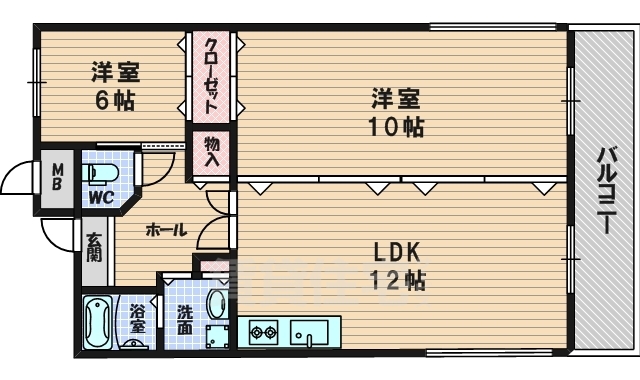 豊中市上新田のマンションの間取り