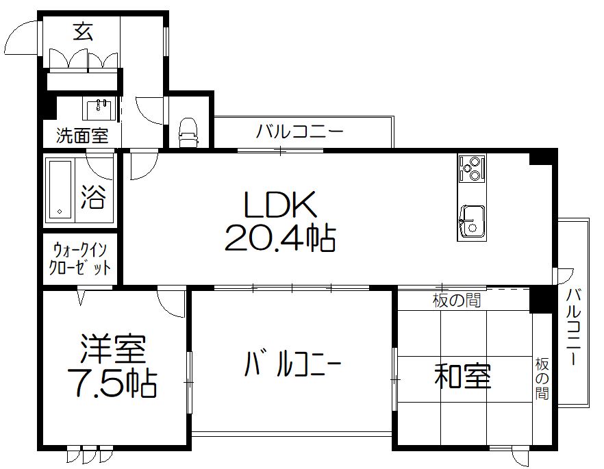 さいたま市大宮区天沼町のマンションの間取り