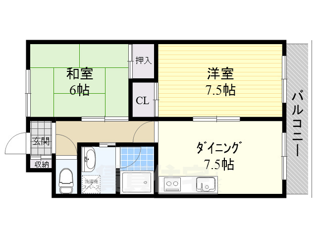 高槻市西冠のマンションの間取り