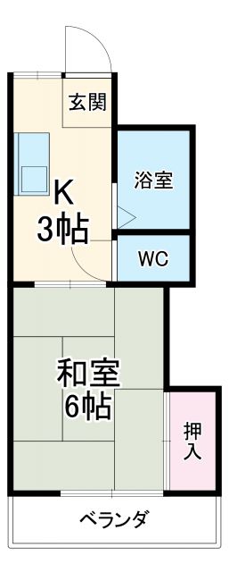 名古屋市天白区元植田のアパートの間取り