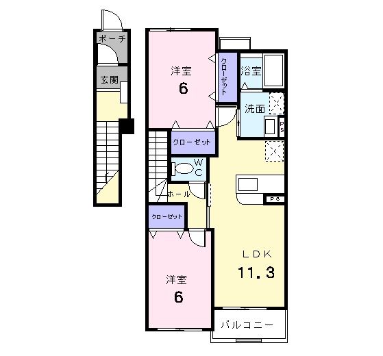 茨城県高萩市高浜町３（アパート）の賃貸物件の間取り