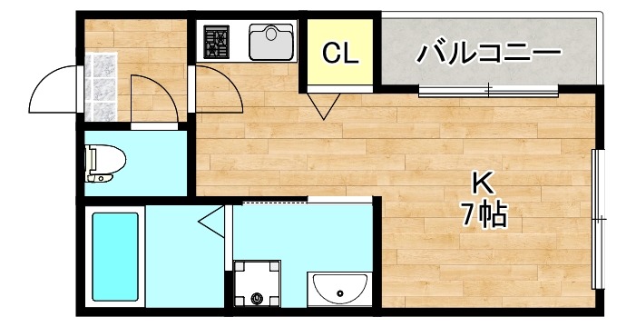 大阪市生野区巽南のアパートの間取り