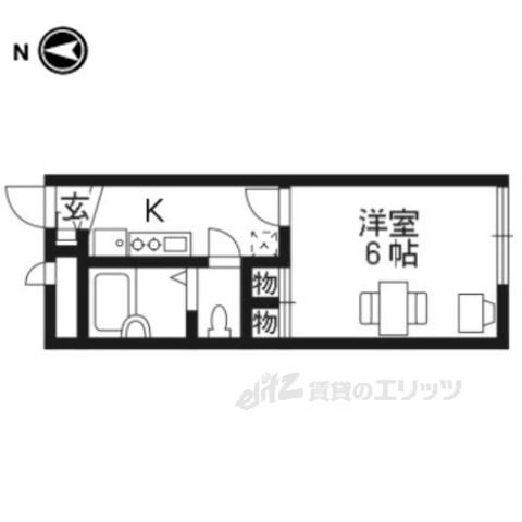 京都市伏見区桃山町和泉のアパートの間取り