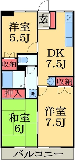 千葉市中央区宮崎町のマンションの間取り