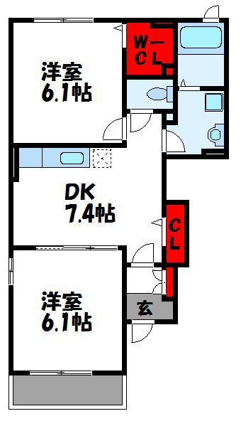 宗像市宮田のアパートの間取り