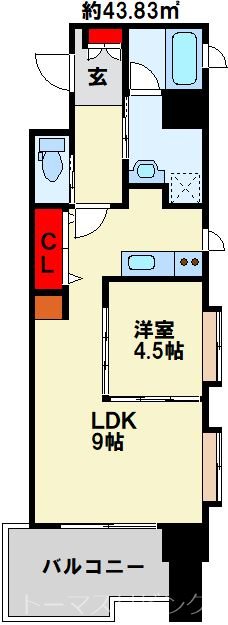 北九州市小倉北区金田のマンションの間取り