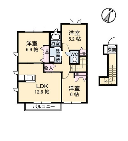 シャーメゾン中之庄の間取り