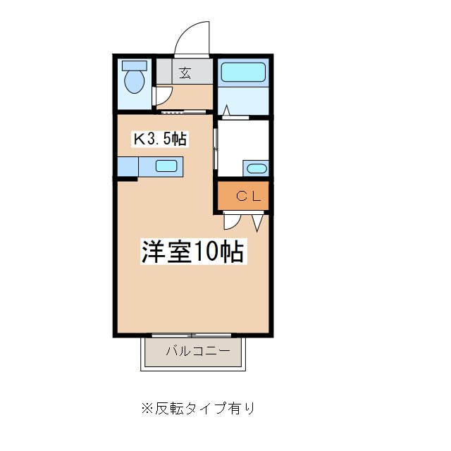 松本市平田東のアパートの間取り