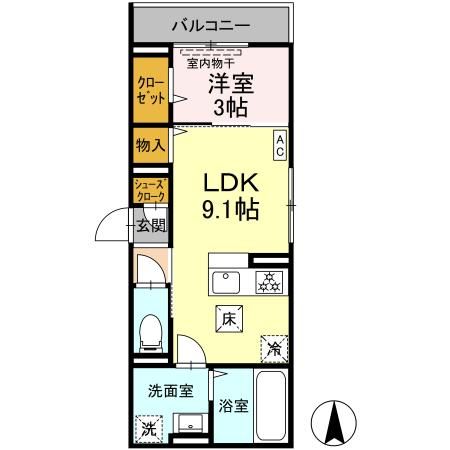 横浜市緑区鴨居のアパートの間取り