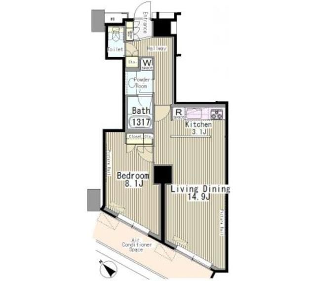 渋谷区代々木のマンションの間取り