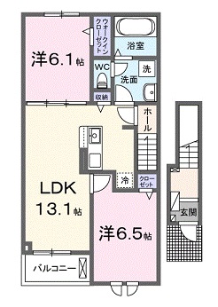 安芸高田市吉田町常友のアパートの間取り
