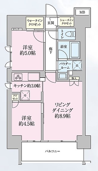 港区海岸のマンションの間取り