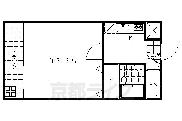 京都市東山区妙法院前側町のマンションの間取り