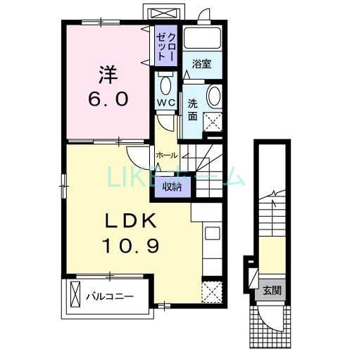 船橋市上山町のアパートの間取り