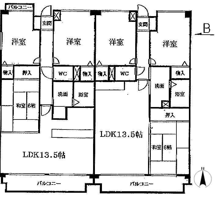 【グランドヒルズ不二矢の間取り】