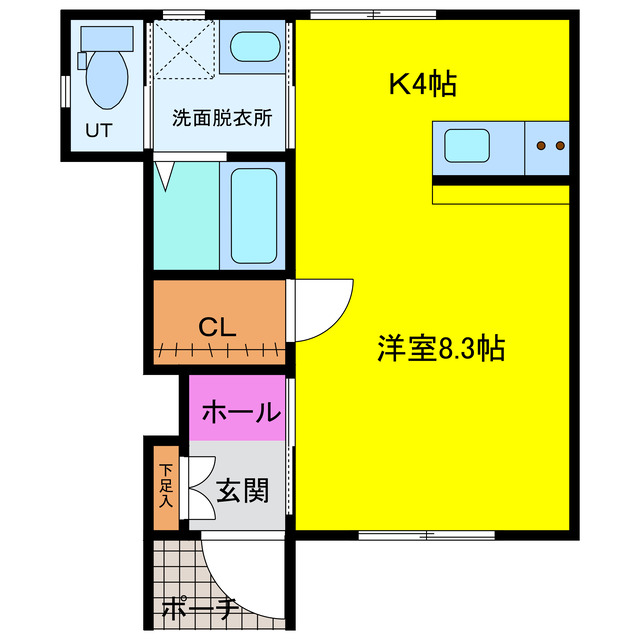 富山市上冨居新町のアパートの間取り