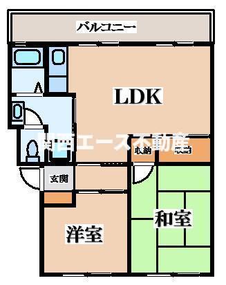 枚方市牧野北町のマンションの間取り