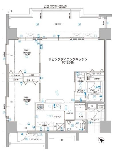 プレミアムコート古謝の間取り