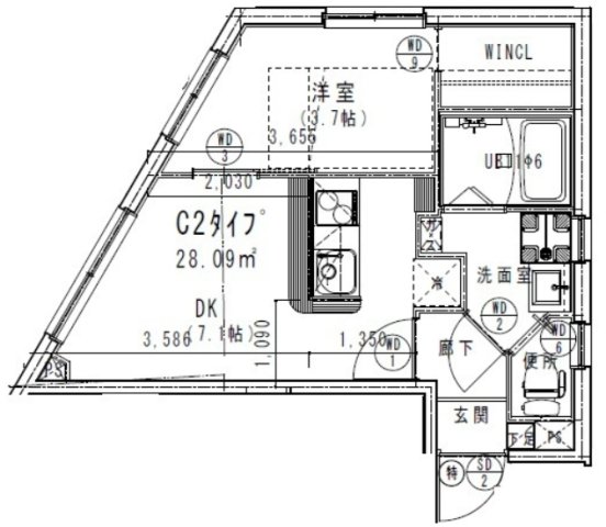 北区豊島のマンションの間取り