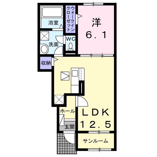 【由利本荘市石脇のアパートの間取り】