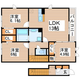 シュクレ　Aの間取り