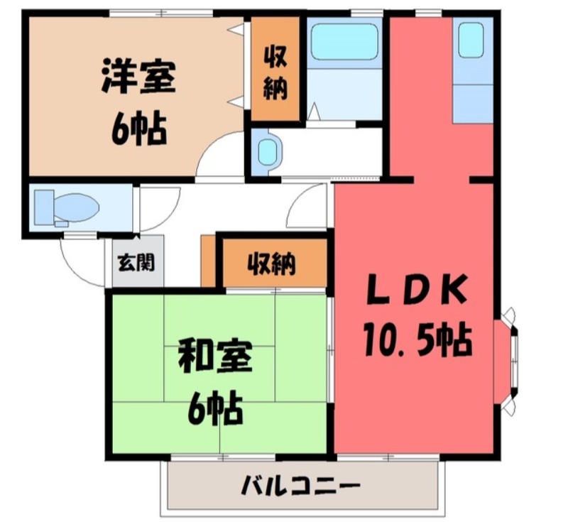 宇都宮市城南のアパートの間取り