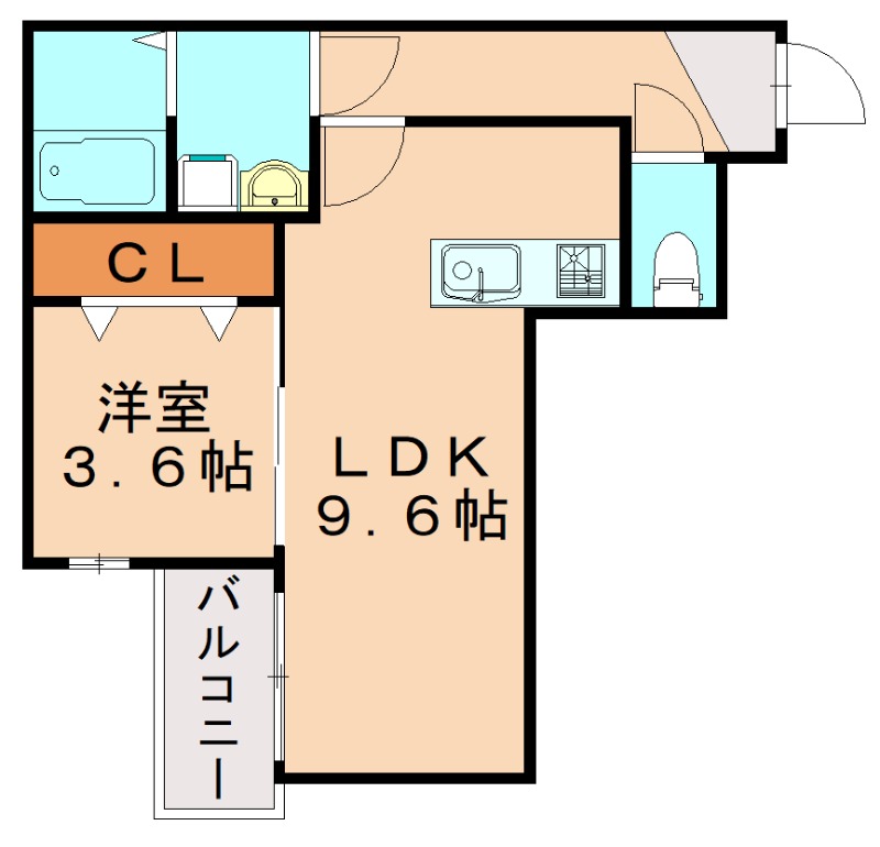 春日市松ヶ丘のアパートの間取り