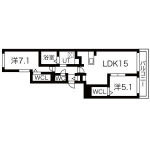 千歳市新富のマンションの間取り