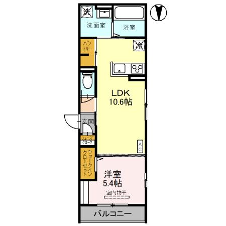 富山市布瀬町のアパートの間取り