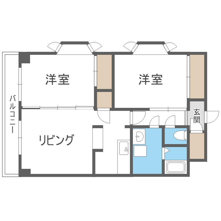 札幌市中央区宮の森二条のマンションの間取り