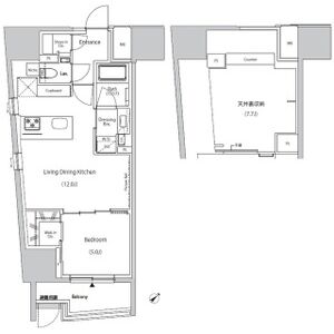 【新宿区市谷田町のマンションの間取り】