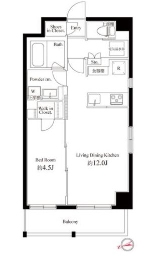 新宿区新宿のマンションの間取り