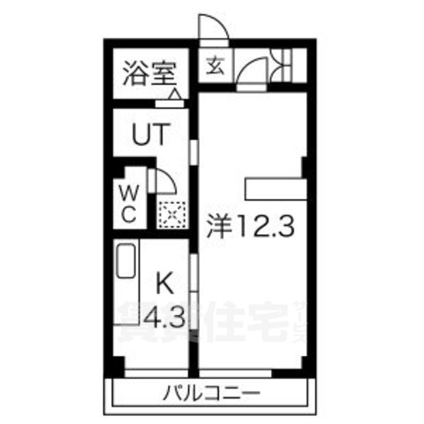 京都市右京区西院北矢掛町のマンションの間取り