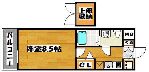 福岡市博多区中洲中島町のマンションの間取り