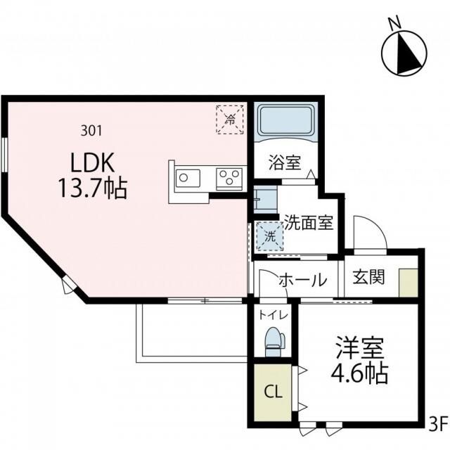 横浜市鶴見区矢向のマンションの間取り