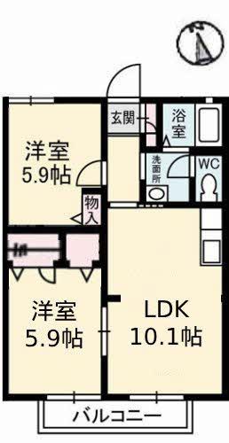 ツインマークウエスト　C棟の間取り