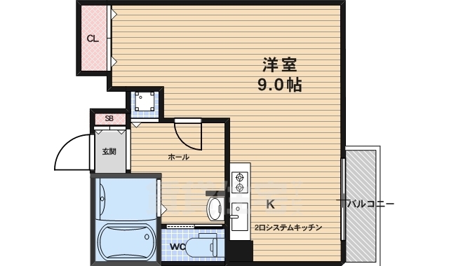 京都市右京区西院西貝川町のマンションの間取り