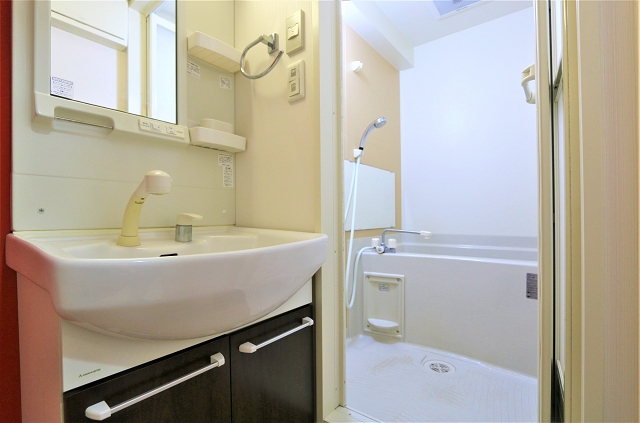 洗面設備　朝の身支度はこちらのシャンプードレッサーで