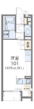 八尾市安中町のアパートの間取り