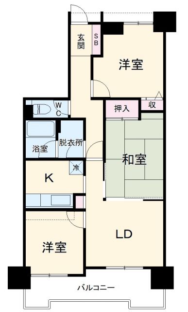 尾張旭市向町のマンションの間取り