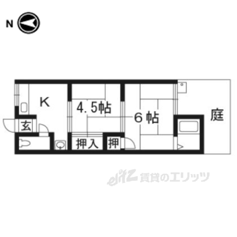 向日市上植野町のアパートの間取り