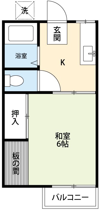 岡崎市赤渋町のアパートの間取り